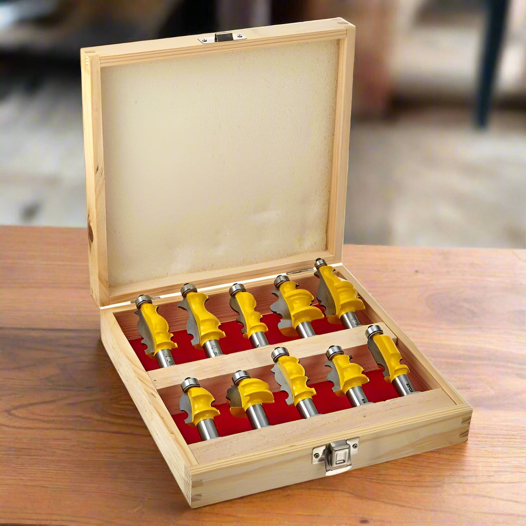 Woodworking Engraving Tool Set - 12 Precision Trimmers in Elegant Wood