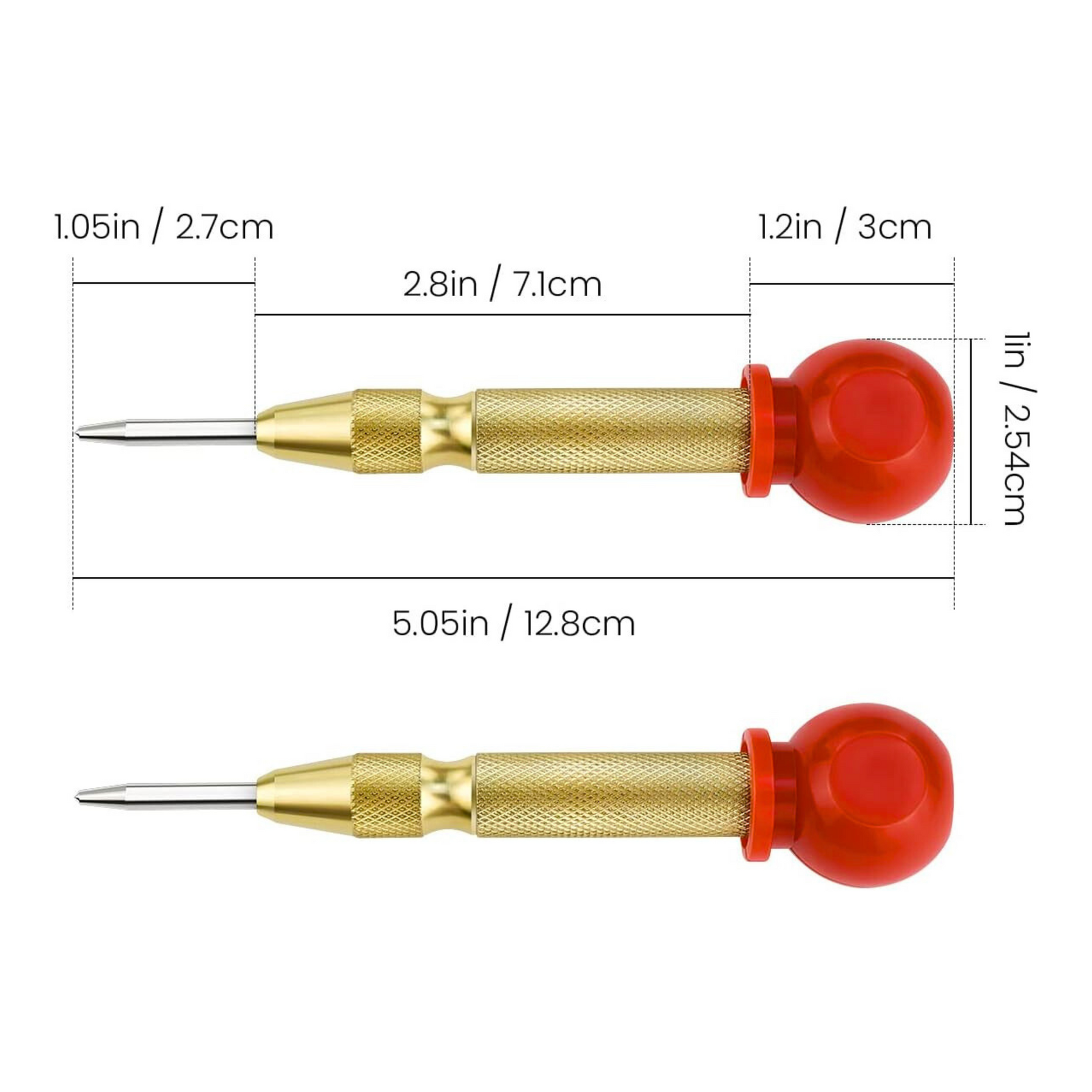 Loading Level Puncher 5-Inch Adjustable Automatic Center Punch with Spring Loading Mechanism