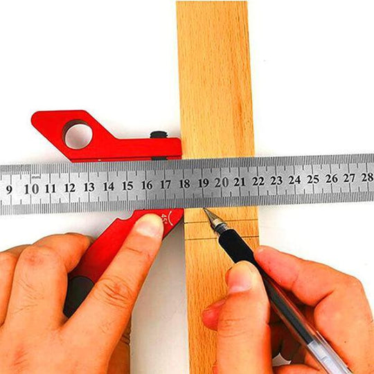 QWORK Center Scribe Gauge, Aluminum Finder Ruler, 45/90 Liner & Circle Scribe Marker Measuring Tool with Detachable Ruler | Philippines