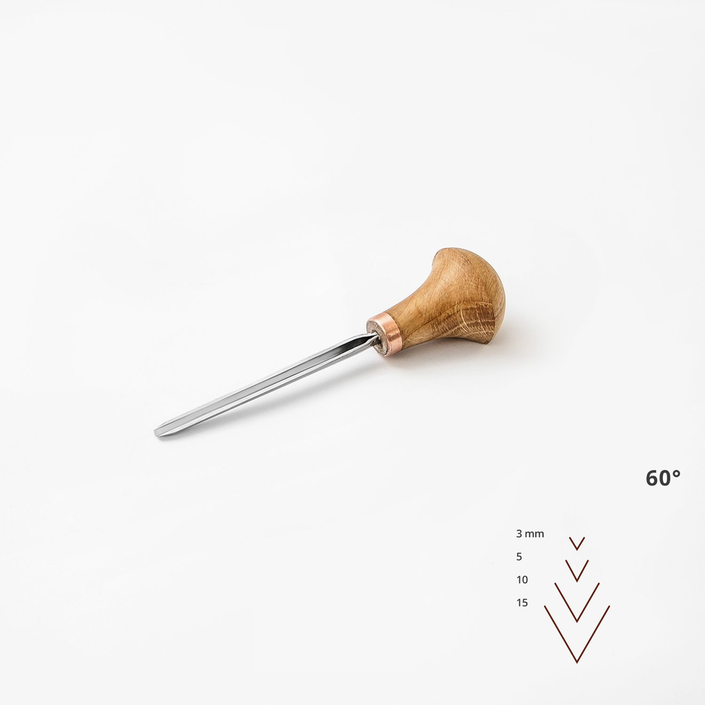 Palm Carving V-tool 60 Degree, Micro Wood Engraving Burin Graver Tool